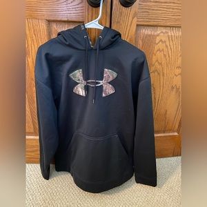 Underarmour hoodie with camo trim.
